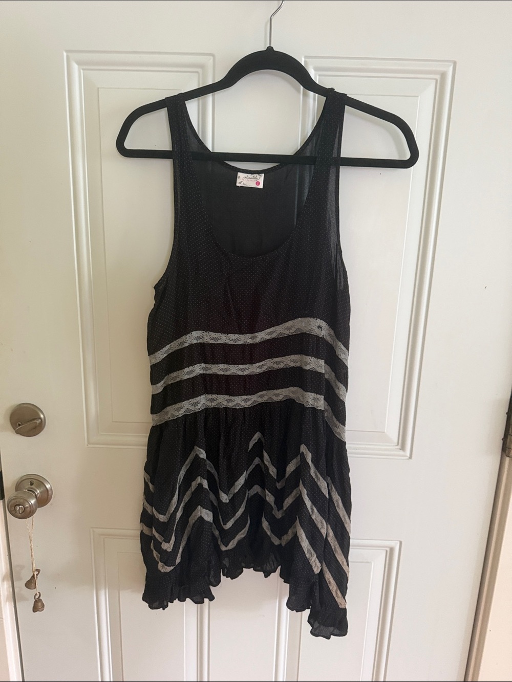 Free People intimately Black Sleeveless Striped Tank Tunic Top/sundress